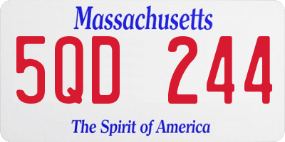MA license plate 5QD244