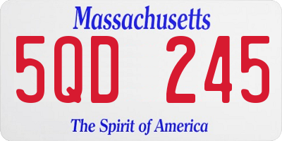 MA license plate 5QD245