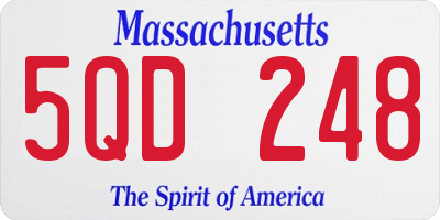 MA license plate 5QD248