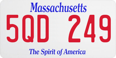 MA license plate 5QD249