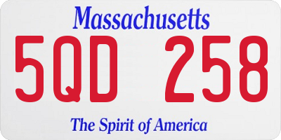 MA license plate 5QD258