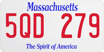 MA license plate 5QD279