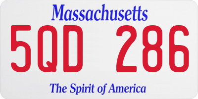 MA license plate 5QD286