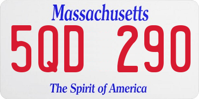 MA license plate 5QD290