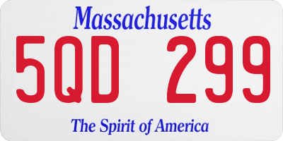 MA license plate 5QD299