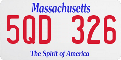 MA license plate 5QD326