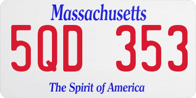 MA license plate 5QD353