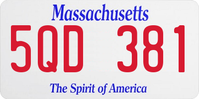 MA license plate 5QD381