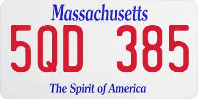 MA license plate 5QD385