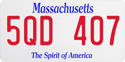 MA license plate 5QD407
