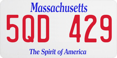 MA license plate 5QD429