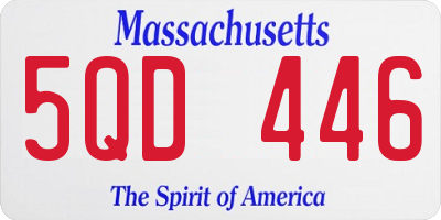 MA license plate 5QD446