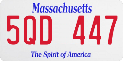 MA license plate 5QD447