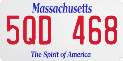 MA license plate 5QD468
