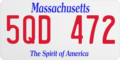 MA license plate 5QD472