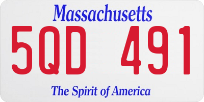MA license plate 5QD491