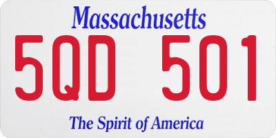 MA license plate 5QD501