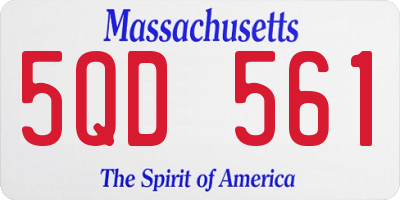 MA license plate 5QD561