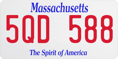 MA license plate 5QD588