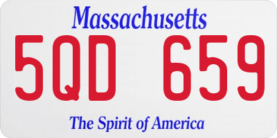 MA license plate 5QD659