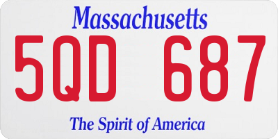 MA license plate 5QD687