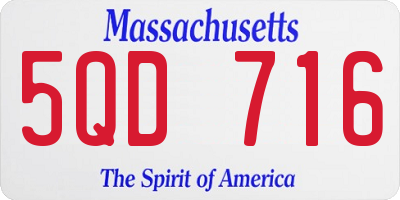 MA license plate 5QD716