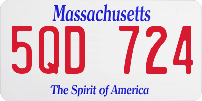 MA license plate 5QD724