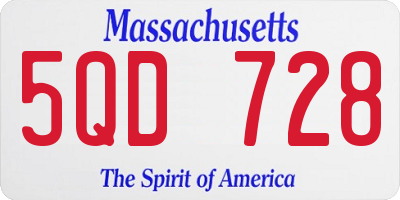 MA license plate 5QD728