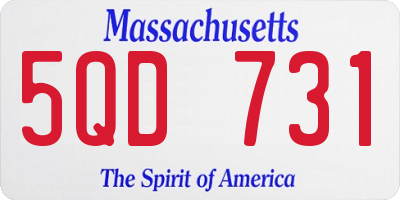 MA license plate 5QD731