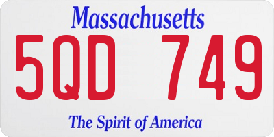MA license plate 5QD749