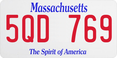 MA license plate 5QD769