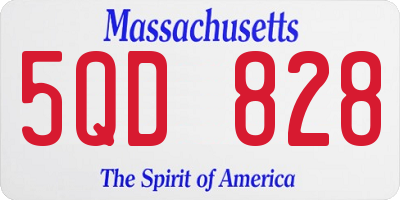 MA license plate 5QD828