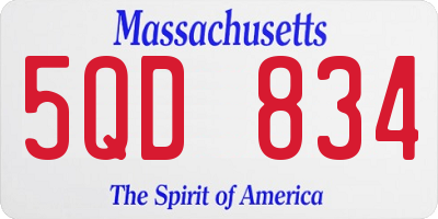 MA license plate 5QD834
