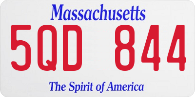 MA license plate 5QD844