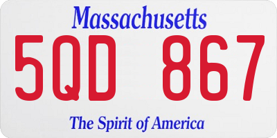 MA license plate 5QD867