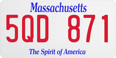 MA license plate 5QD871
