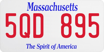 MA license plate 5QD895