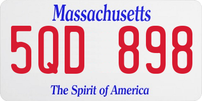 MA license plate 5QD898