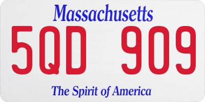 MA license plate 5QD909