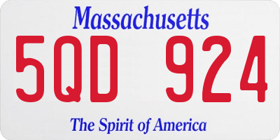 MA license plate 5QD924