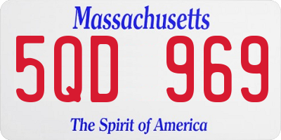 MA license plate 5QD969