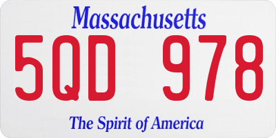 MA license plate 5QD978