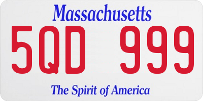 MA license plate 5QD999