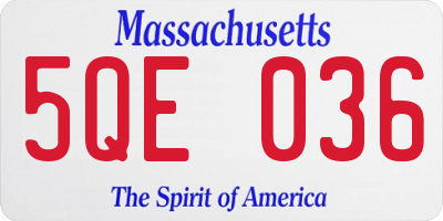 MA license plate 5QE036