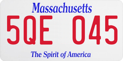 MA license plate 5QE045
