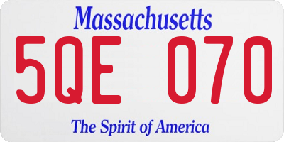 MA license plate 5QE070
