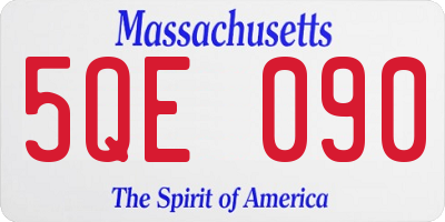 MA license plate 5QE090