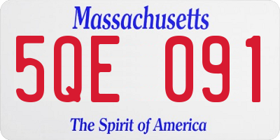 MA license plate 5QE091