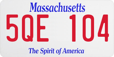 MA license plate 5QE104