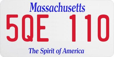 MA license plate 5QE110
